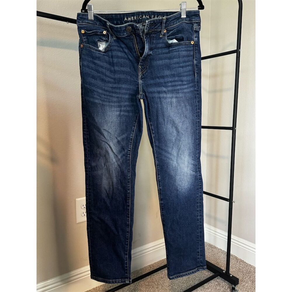 American Eagle Men's AirFlex+ Slim Straight Jeans Blue Size 32x30